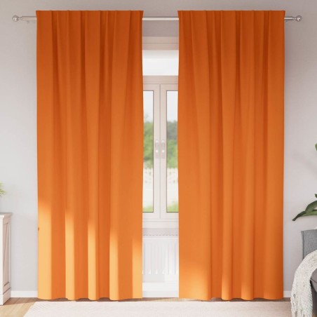 Rideaux occultants avec anneaux 2 pcs Orange vif 225 x 140 cm 558814558814