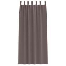 Rideaux occultants avec anneaux 2 pcs Marron foncé 245 x 140 cm 558816558816