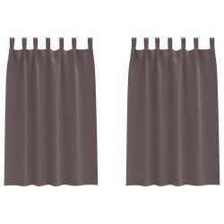 Rideaux occultants avec anneaux 2 pcs Marron foncé 175 x 140 cm 558817558817