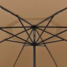 Parasol de jardin avec lumières LED et mât en métal 400cm taupe 558818558818