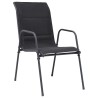 Chaises empilables de jardin lot de 2 Acier et textilène Noir 558820558820