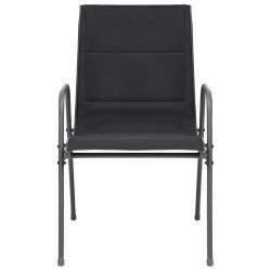 Chaises empilables de jardin lot de 2 Acier et textilène Noir 558820558820