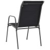 Chaises empilables de jardin lot de 2 Acier et textilène Noir 558820558820