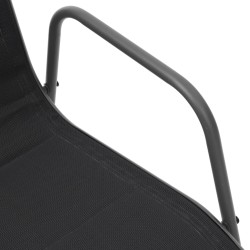 Chaises empilables de jardin lot de 2 Acier et textilène Noir 558820558820