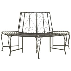 Banc d'arbre de jardin Demi-rond 160 cm Acier 558823558823