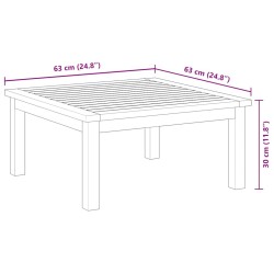 Table de salon de jardin 63x63x30 cm Bois solide d'acacia 558833558833