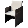 Chaises de jardin 3 pcs Marron 56 x 52 x 87 cm Poly rotin 558834558834