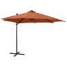 Parasol de jardin en porte-à-faux avec mât et lumières LED 558835558835