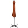 Parasol de jardin en porte-à-faux avec mât et lumières LED 558835558835