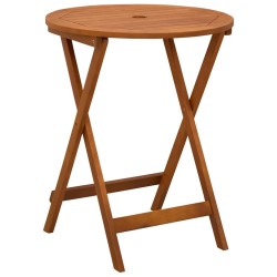 Table de jardin pliable Ø60x75 cm Bois d'eucalyptus solide 558836558836