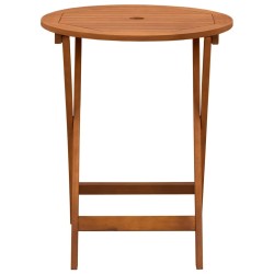 Table de jardin pliable Ø60x75 cm Bois d'eucalyptus solide 558836558836