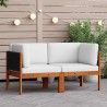 Canapés d'angle de jardin 2 pièces avec coussins Bois d'acacia et corde 558838558838