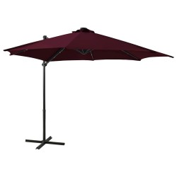Parasol de jardin en porte-à-faux avec mât et lumières LED 558842558842