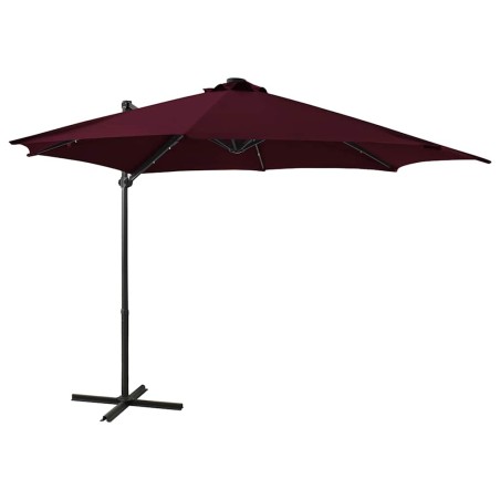 Parasol de jardin en porte-à-faux avec mât et lumières LED 558842558842