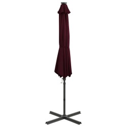 Parasol de jardin en porte-à-faux avec mât et lumières LED 558842558842