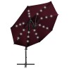 Parasol de jardin en porte-à-faux avec mât et lumières LED 558842558842