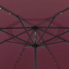 Parasol de jardin avec lumières LED mât en métal rouge bordeaux 558843558843