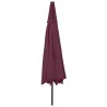 Parasol de jardin avec lumières LED mât en métal rouge bordeaux 558843558843