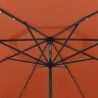 Parasol de jardin avec lumières LED et mât en métal terre cuite 558844558844