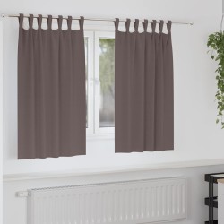 Rideaux occultants avec anneaux 2 pcs Marron foncé 140 x 140 cm 558847558847