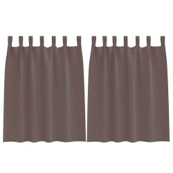 Rideaux occultants avec anneaux 2 pcs Marron foncé 140 x 140 cm 558847558847