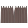 Rideaux occultants avec anneaux 2 pcs Marron foncé 140 x 140 cm 558847558847