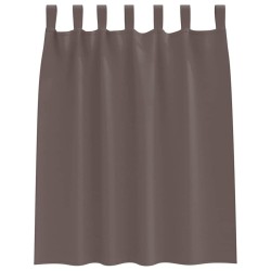 Rideaux occultants avec anneaux 2 pcs Marron foncé 140 x 140 cm 558847558847