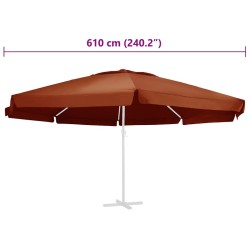 Tissu de remplacement de parasol d'extérieur Terre cuite 610 cm 558850558850