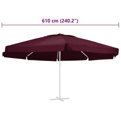 Tissu de remplacement pour parasol d'extérieur Bordeaux 610 cm 558851558851
