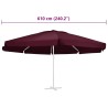 Tissu de remplacement pour parasol d'extérieur Bordeaux 610 cm 558851558851