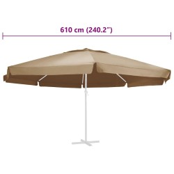 Tissu de remplacement pour parasol d'extérieur Taupe 610 cm 558852558852