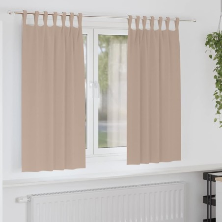 Rideaux occultants avec anneaux 2 pcs Taupe 175 x 140 cm 558856558856
