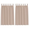 Rideaux occultants avec anneaux 2 pcs Taupe 175 x 140 cm 558856558856