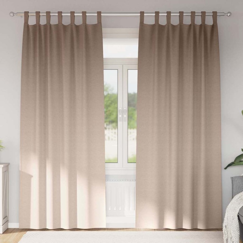 Rideaux occultants avec anneaux 2 pcs Taupe 225 x 140 cm 558857558857