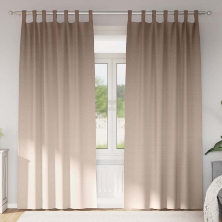 Rideaux occultants avec anneaux 2 pcs Taupe 245 x 140 cm 558858558858