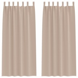 Rideaux occultants avec anneaux 2 pcs Taupe 260 x 140 cm 558859558859