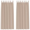 Rideaux occultants avec anneaux 2 pcs Taupe 260 x 140 cm 558859558859