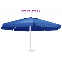 Tissu de remplacement pour parasol d'extérieur Bleu azuré 610cm 558860558860