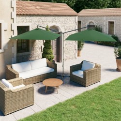Parasol de jardin double avec mât en acier Vert 600x300 cm 558861558861