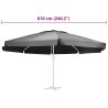 Tissu de remplacement pour parasol d'extérieur Anthracite 610cm 558862558862