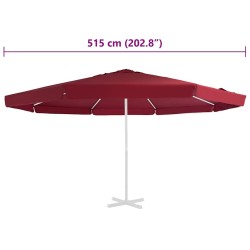 Tissu de remplacement pour parasol d'extérieur Bordeaux 515 cm 558868558868
