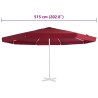 Tissu de remplacement pour parasol d'extérieur Bordeaux 515 cm 558868558868