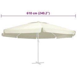 Tissu de remplacement pour parasol d'extérieur Sable 610 cm 558869558869