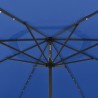 Parasol de jardin avec lumières LED et mât en métal bleu azuré 558871558871