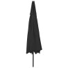 Parasol de jardin avec lumières LED et mât en métal 400 cm noir 558872558872