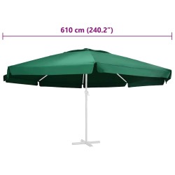 Tissu de remplacement pour parasol d'extérieur Vert 610 cm 558874558874