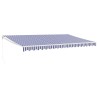 Auvent rétractable bleu et blanc 5x3 m tissu et aluminium 558876558876