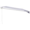 Auvent rétractable bleu et blanc 5x3 m tissu et aluminium 558876558876