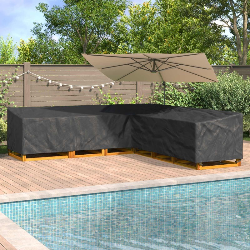 Housse pour meubles Noir 300 x 300 x 80 cm Tissu Oxford 600D 558888558888