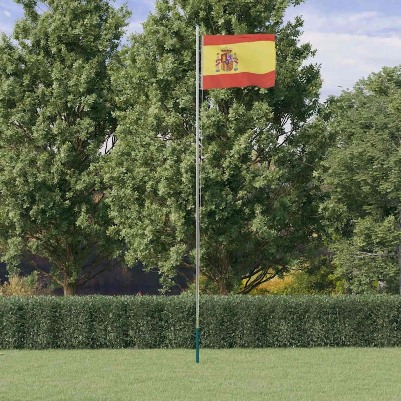 Drapeau de l'Espagne et mât 6,08 m Aluminium 558892558892
